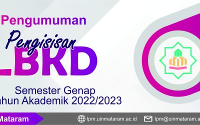 Pengumuman Pengisian LBKD Serdos dan Non Serdos UIN Mataram Semester Genap Tahun Akademik 2022/2023