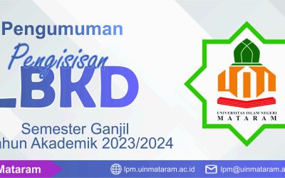Pengumuman Pengisian LBKD Serdos dan Non Serdos UIN Mataram Semester Ganjil Tahun Akademik 2023/2024