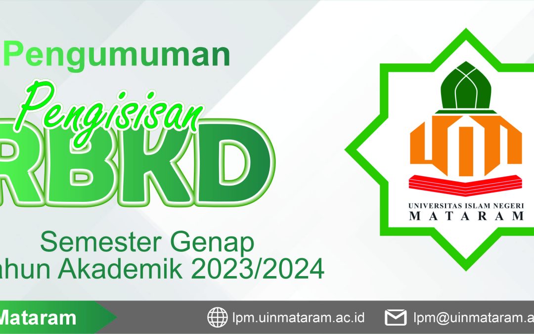 Pengumuman Pengisian RBKD Serdos dan Non Serdos UIN Mataram Semester Genap Tahun Akademik 2023/2024