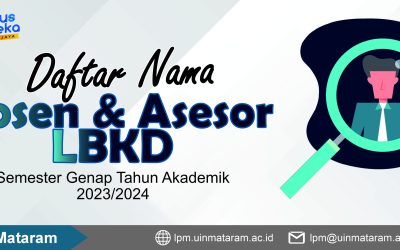 Pengumuman Daftar Nama Dosen dan Asesor LBKD Semester Genap Tahun Akademik 2023/2024