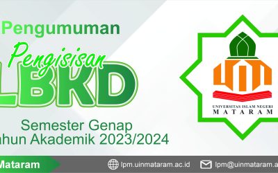 Pengumuman Pengisian LBKD Serdos dan Non Serdos UIN Mataram Semester Genap Tahun Akademik 2023/2024