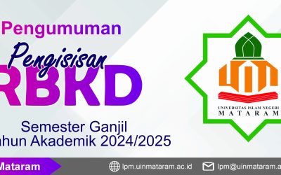 Pengumuman Pengisian RBKD Serdos dan Non Serdos UIN Mataram Semester Ganjil Tahun Akademik 2024/2025